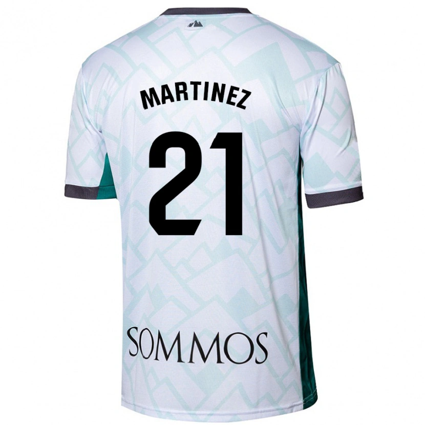 Danxen Bambino Maglia Alejandra Martínez #21 Bianco Verde Kit Gara Away 2024/25 Maglietta