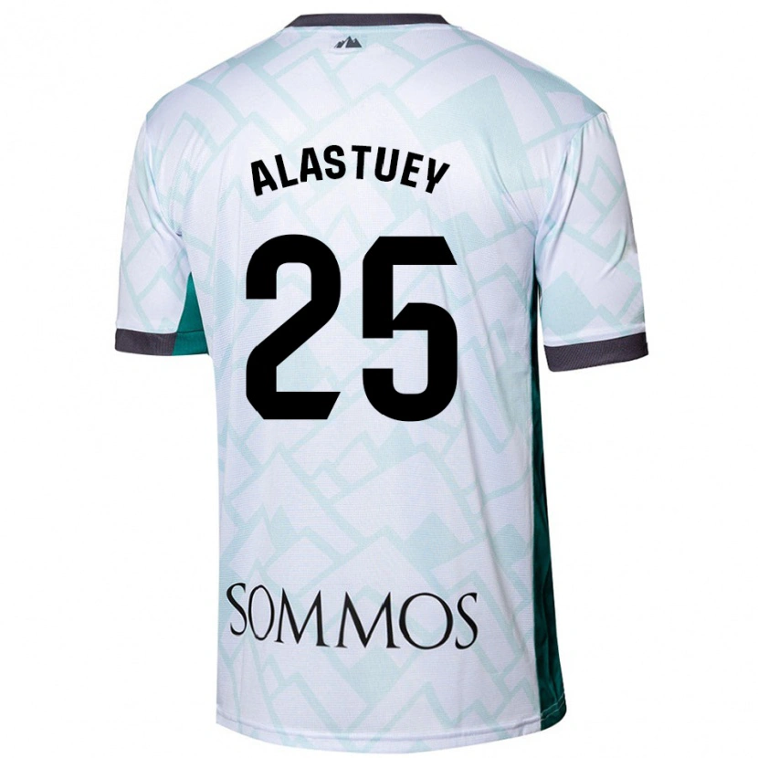 Danxen Bambino Maglia Martina Alastuey #25 Bianco Verde Kit Gara Away 2024/25 Maglietta