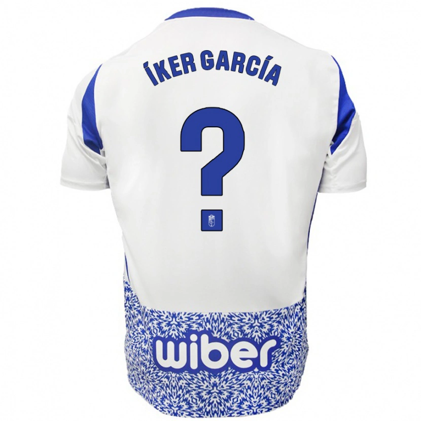 Danxen Bambino Maglia Íker García #0 Bianco Blu Kit Gara Away 2024/25 Maglietta