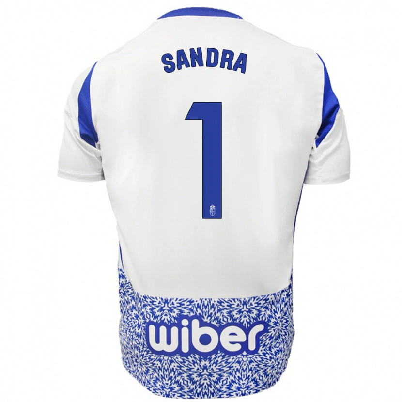 Danxen Bambino Maglia Sandra #1 Bianco Blu Kit Gara Away 2024/25 Maglietta