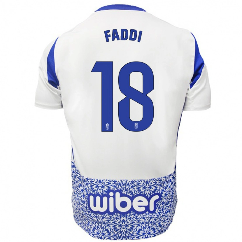 Danxen Bambino Maglia Inés Faddi #18 Bianco Blu Kit Gara Away 2024/25 Maglietta