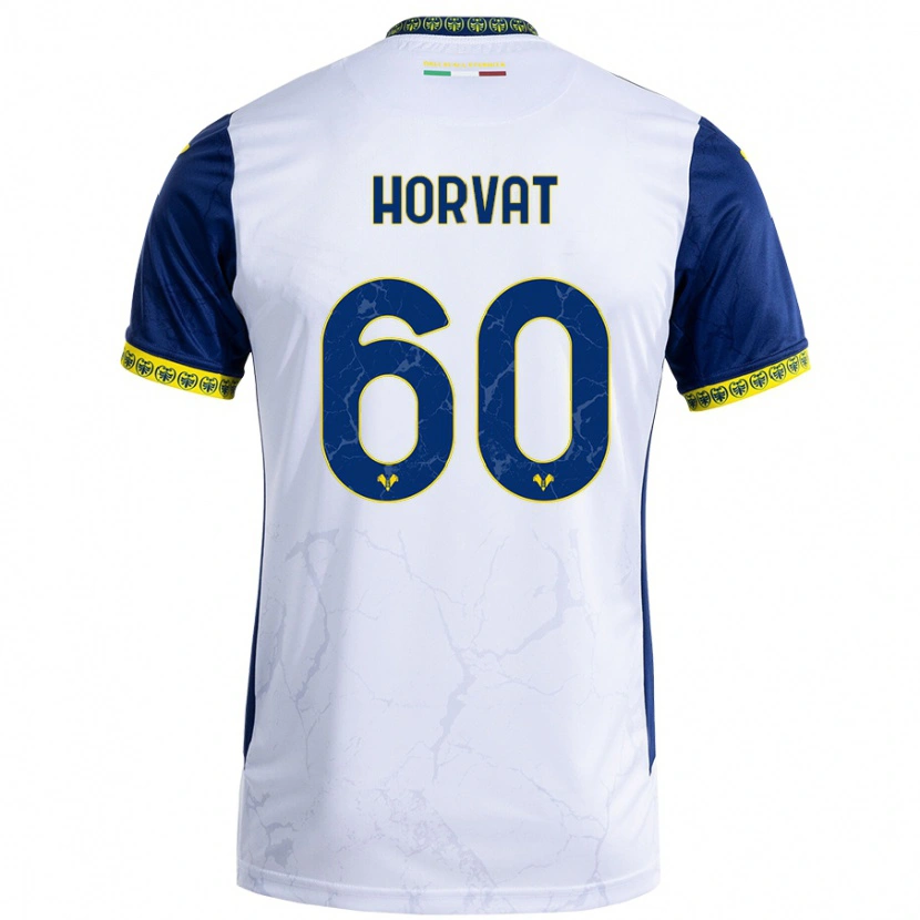 Danxen Bambino Maglia Mihaela Horvat #60 Bianco Blu Kit Gara Away 2024/25 Maglietta
