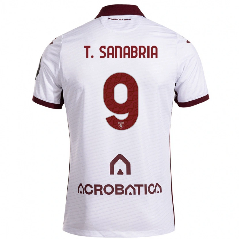 Danxen Bambino Maglia Antonio Sanabria #9 Bianco Marrone Kit Gara Away 2024/25 Maglietta