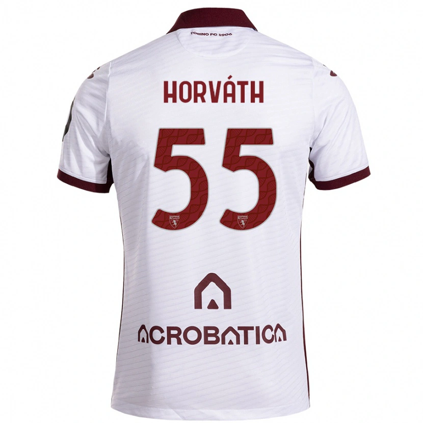Danxen Bambino Maglia Krisztofer Horváth #55 Bianco Marrone Kit Gara Away 2024/25 Maglietta