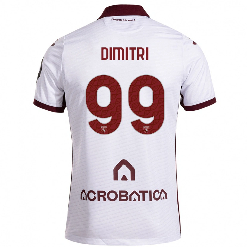 Danxen Bambino Maglia Matteo Dimitri #99 Bianco Marrone Kit Gara Away 2024/25 Maglietta