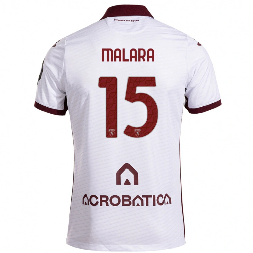 Danxen Bambino Maglia Sara Malara #15 Bianco Marrone Kit Gara Away 2024/25 Maglietta