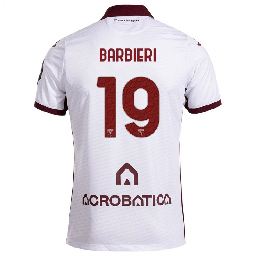 Danxen Bambino Maglia Raffaella Barbieri #19 Bianco Marrone Kit Gara Away 2024/25 Maglietta