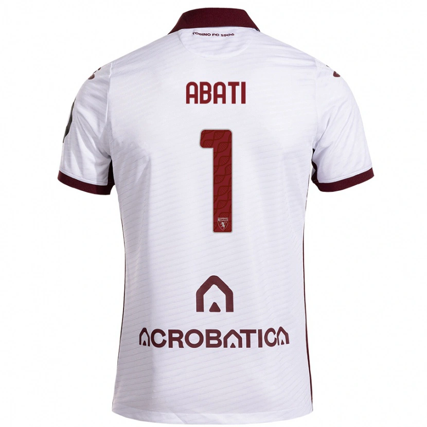 Danxen Bambino Maglia Lorenzo Abati #1 Bianco Marrone Kit Gara Away 2024/25 Maglietta