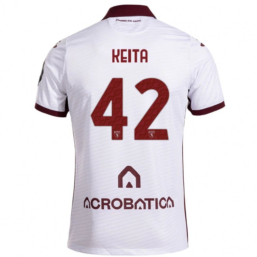 Danxen Bambino Maglia Karamoko Keita #42 Bianco Marrone Kit Gara Away 2024/25 Maglietta