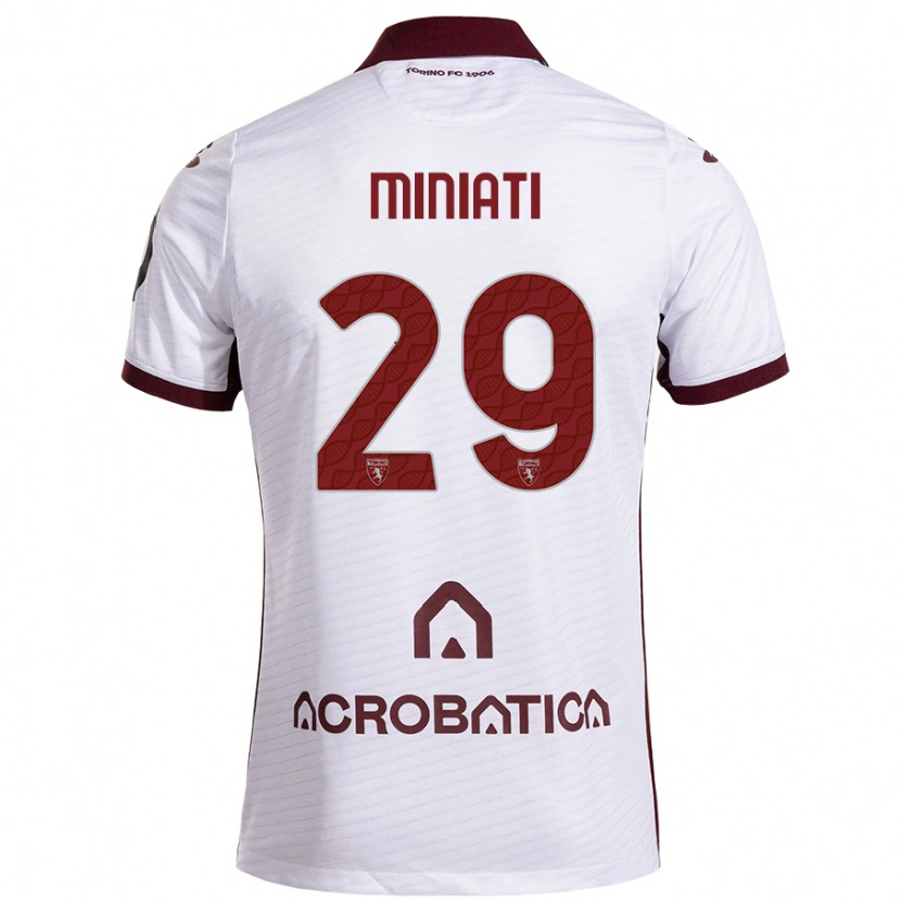 Danxen Bambino Maglia Elisa Miniati #29 Bianco Marrone Kit Gara Away 2024/25 Maglietta