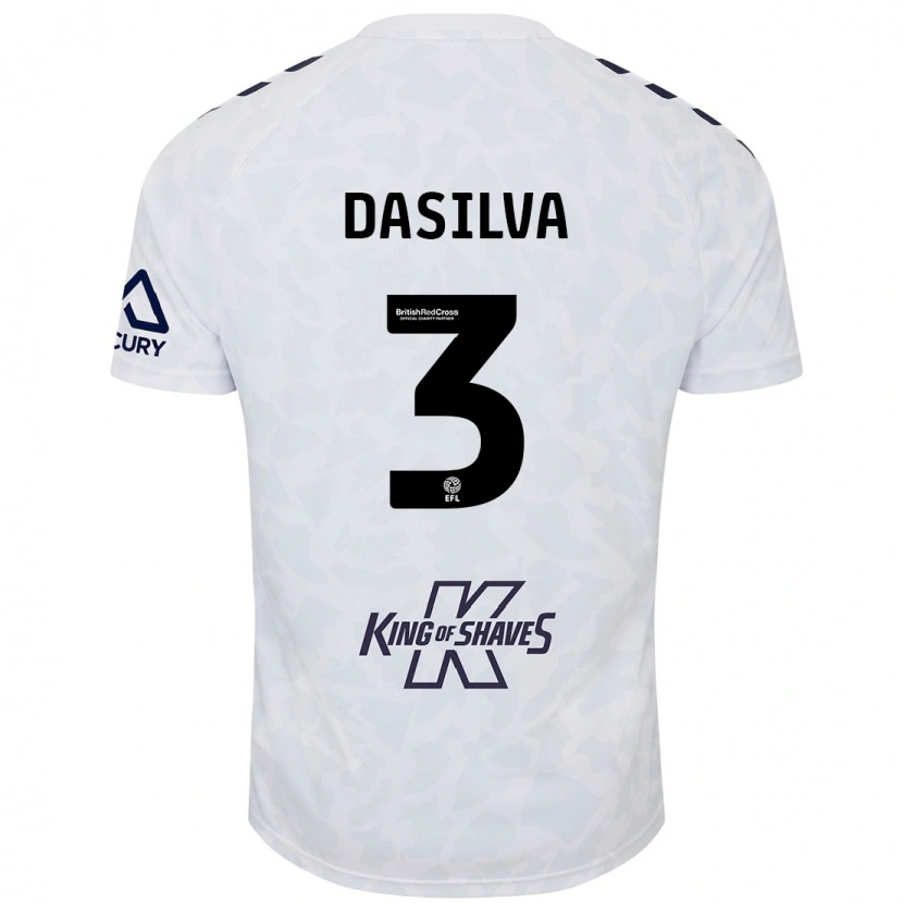Danxen Bambino Maglia Jay Dasilva #3 Bianco Kit Gara Away 2024/25 Maglietta