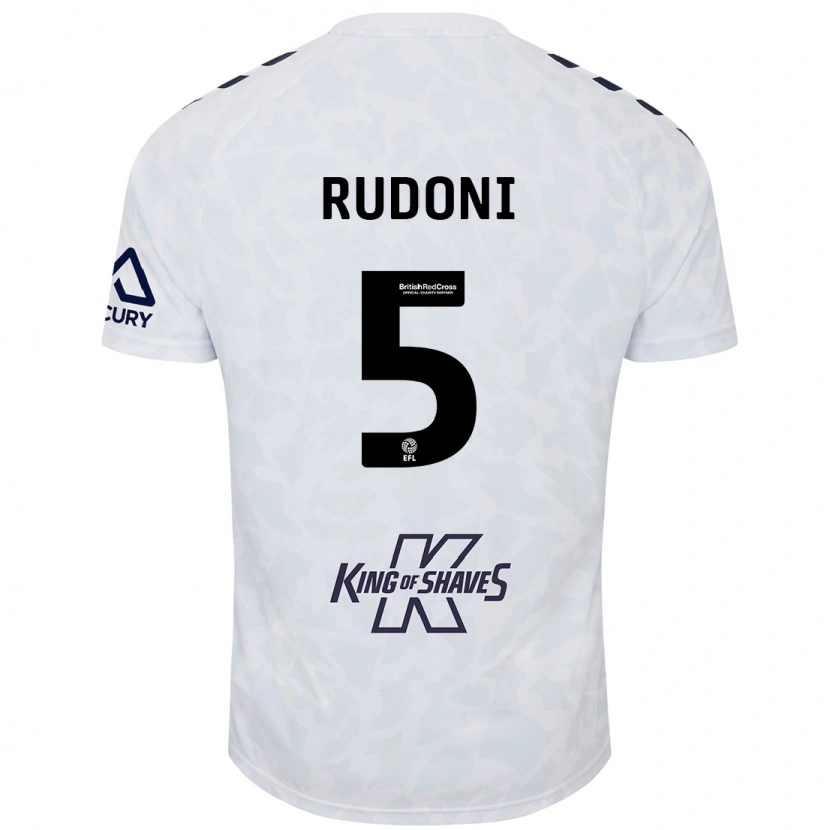 Danxen Bambino Maglia Jack Rudoni #5 Bianco Kit Gara Away 2024/25 Maglietta