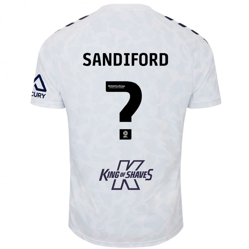 Danxen Bambino Maglia Greg Sandiford #0 Bianco Kit Gara Away 2024/25 Maglietta