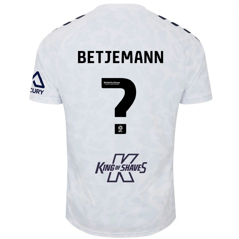 Danxen Bambino Maglia Elliot Betjemann #0 Bianco Kit Gara Away 2024/25 Maglietta
