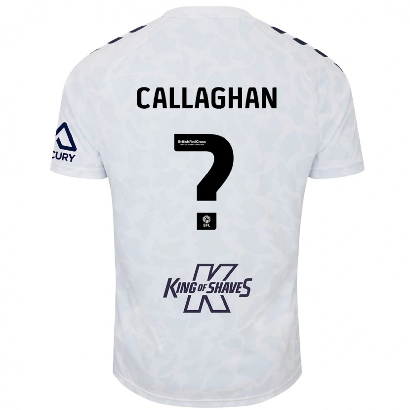 Danxen Bambino Maglia Charlie Callaghan #0 Bianco Kit Gara Away 2024/25 Maglietta