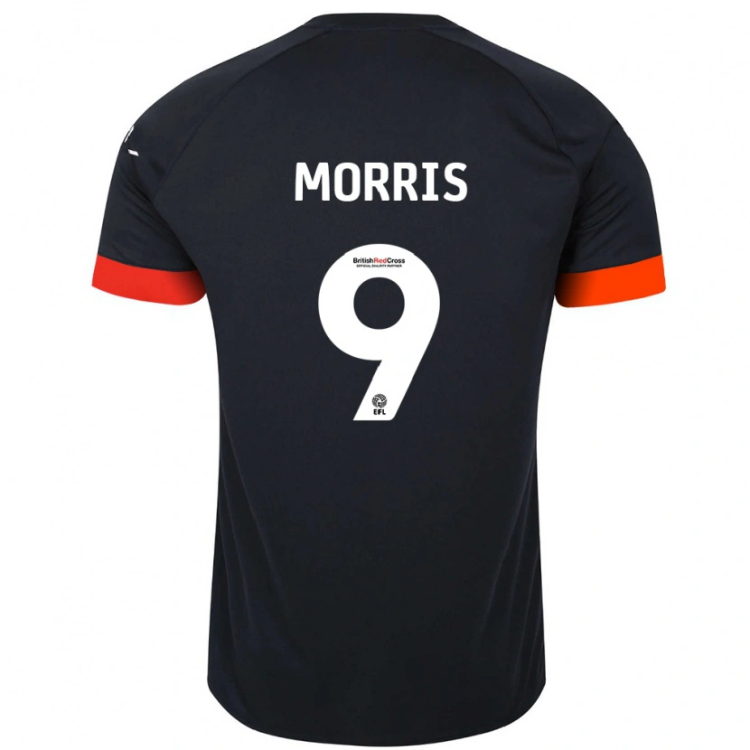 Danxen Bambino Maglia Carlton Morris #9 Nero Arancione Kit Gara Away 2024/25 Maglietta