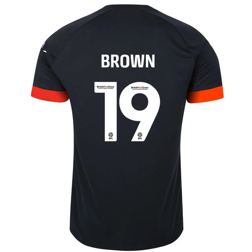 Danxen Bambino Maglia Jacob Brown #19 Nero Arancione Kit Gara Away 2024/25 Maglietta