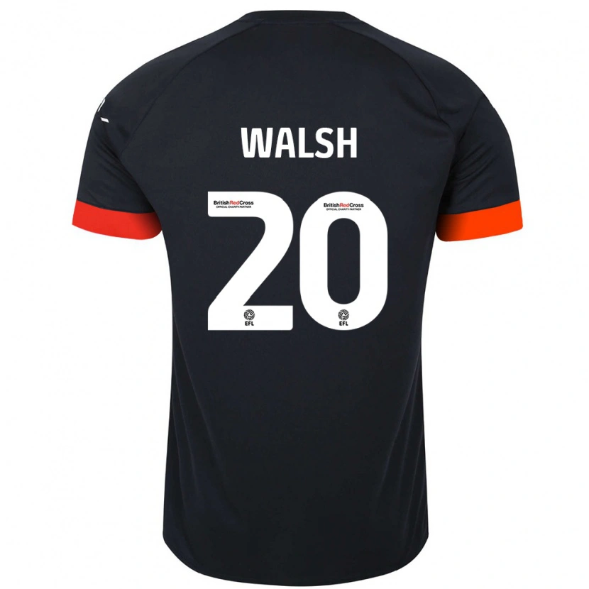 Danxen Bambino Maglia Liam Walsh #20 Nero Arancione Kit Gara Away 2024/25 Maglietta