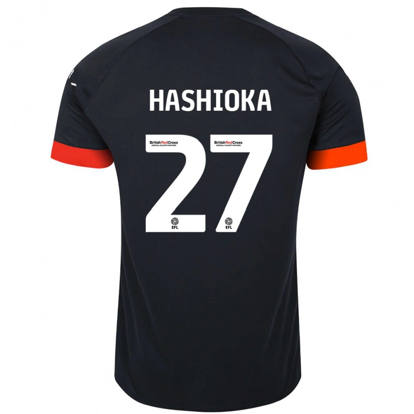 Danxen Bambino Maglia Daiki Hashioka #27 Nero Arancione Kit Gara Away 2024/25 Maglietta