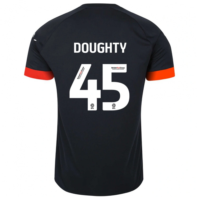 Danxen Bambino Maglia Alfie Doughty #45 Nero Arancione Kit Gara Away 2024/25 Maglietta