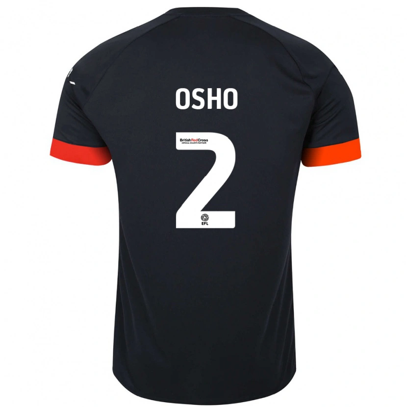 Danxen Bambino Maglia Gabriel Osho #2 Nero Arancione Kit Gara Away 2024/25 Maglietta