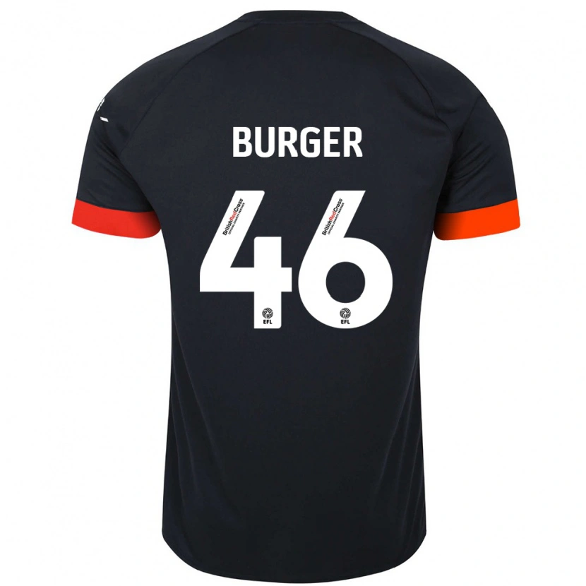 Danxen Bambino Maglia Jake Burger #46 Nero Arancione Kit Gara Away 2024/25 Maglietta