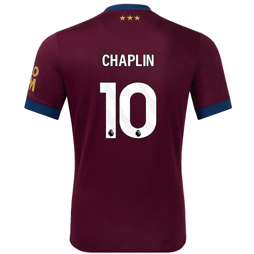 Danxen Bambino Maglia Conor Chaplin #10 Marrone Kit Gara Away 2024/25 Maglietta