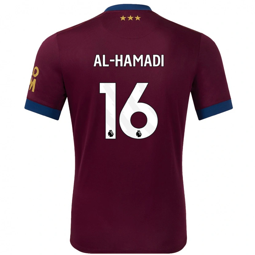 Danxen Bambino Maglia Ali Al-Hamadi #16 Marrone Kit Gara Away 2024/25 Maglietta