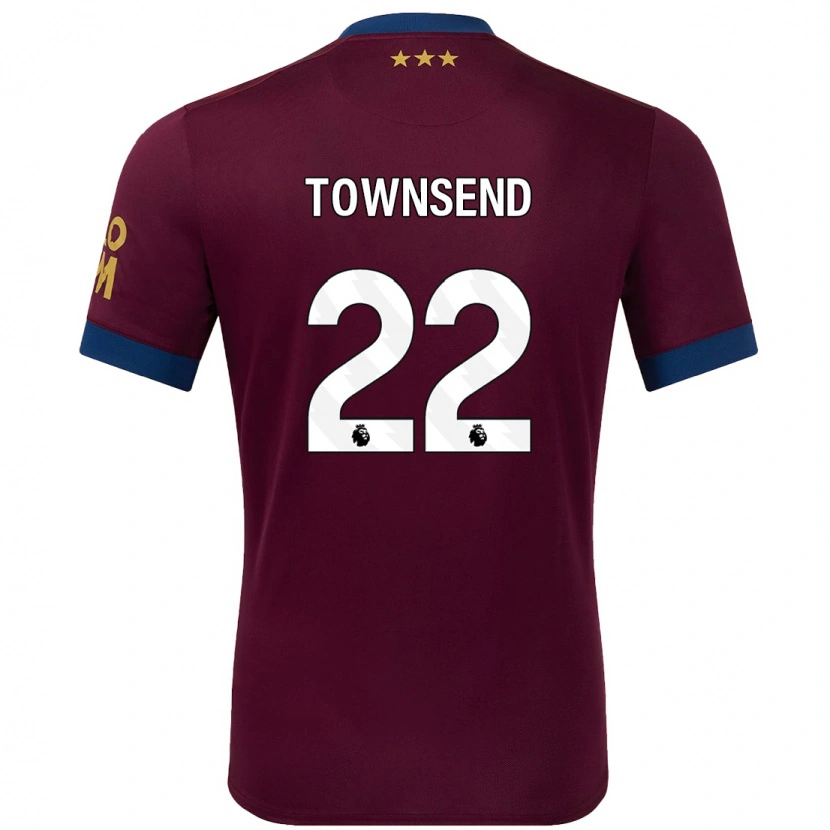 Danxen Bambino Maglia Conor Townsend #22 Marrone Kit Gara Away 2024/25 Maglietta