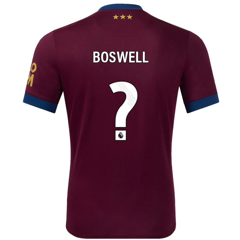 Danxen Bambino Maglia Ashton Boswell #0 Marrone Kit Gara Away 2024/25 Maglietta