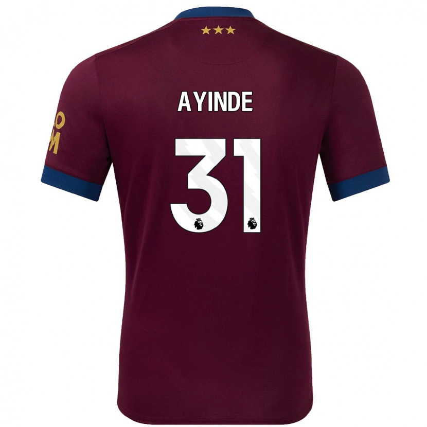 Danxen Bambino Maglia Leon Ayinde #31 Marrone Kit Gara Away 2024/25 Maglietta
