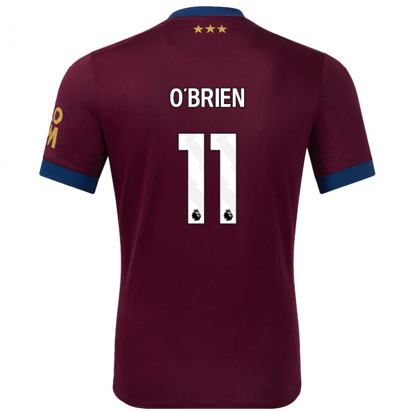 Danxen Bambino Maglia Lucy O'brien #11 Marrone Kit Gara Away 2024/25 Maglietta