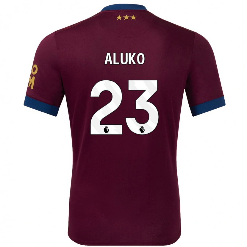 Danxen Bambino Maglia Sone Aluko #23 Marrone Kit Gara Away 2024/25 Maglietta