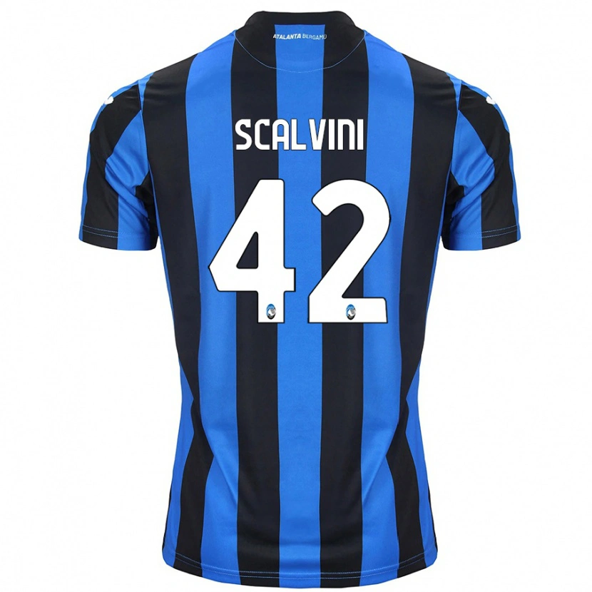 Danxen Uomo Maglia Giorgio Scalvini #42 Blu Nero Kit Gara Home 2024/25 Maglietta