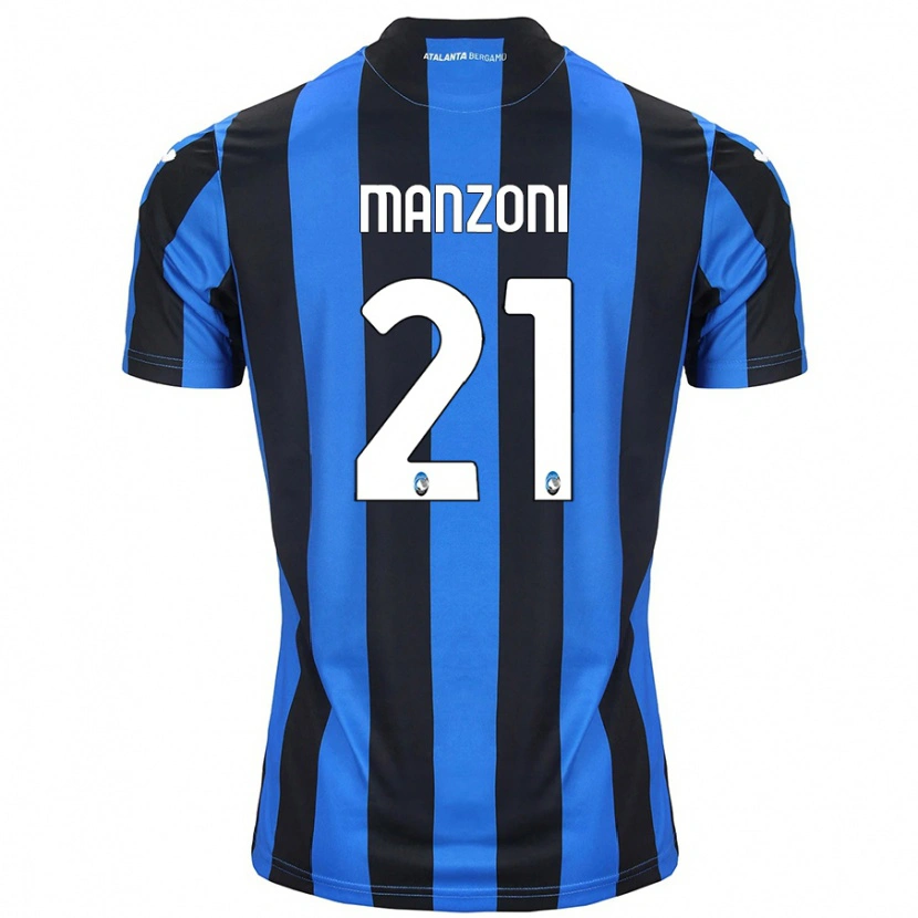 Danxen Uomo Maglia Alberto Manzoni #21 Blu Nero Kit Gara Home 2024/25 Maglietta
