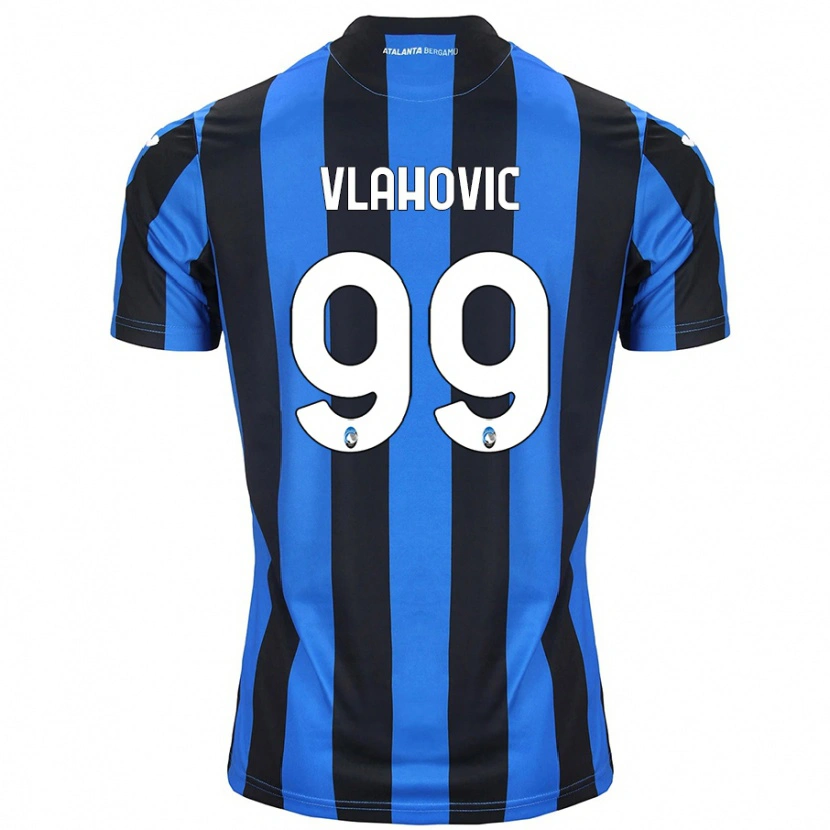 Danxen Uomo Maglia Vanja Vlahovic #99 Blu Nero Kit Gara Home 2024/25 Maglietta