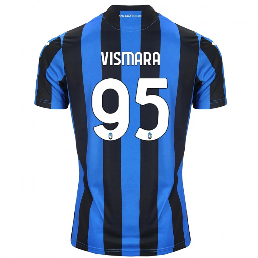 Danxen Uomo Maglia Paolo Vismara #95 Blu Nero Kit Gara Home 2024/25 Maglietta