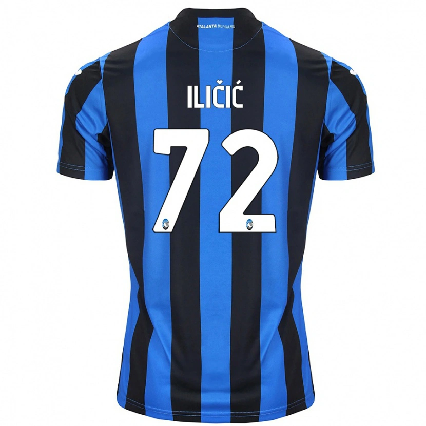 Danxen Uomo Maglia Josip Ilicic #72 Blu Nero Kit Gara Home 2024/25 Maglietta