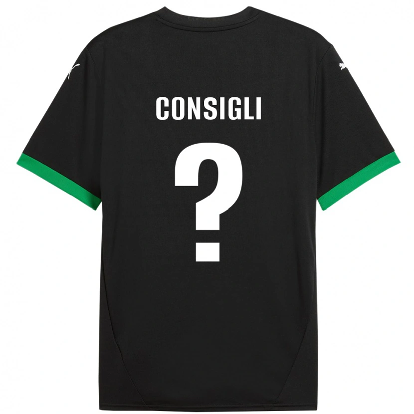 Danxen Uomo Maglia Andrea Consigli #0 Nero Verde Scuro Kit Gara Home 2024/25 Maglietta