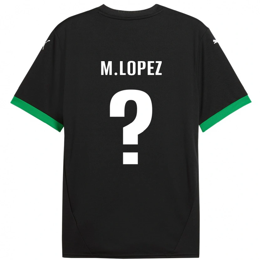 Danxen Uomo Maglia Maxime López #0 Nero Verde Scuro Kit Gara Home 2024/25 Maglietta
