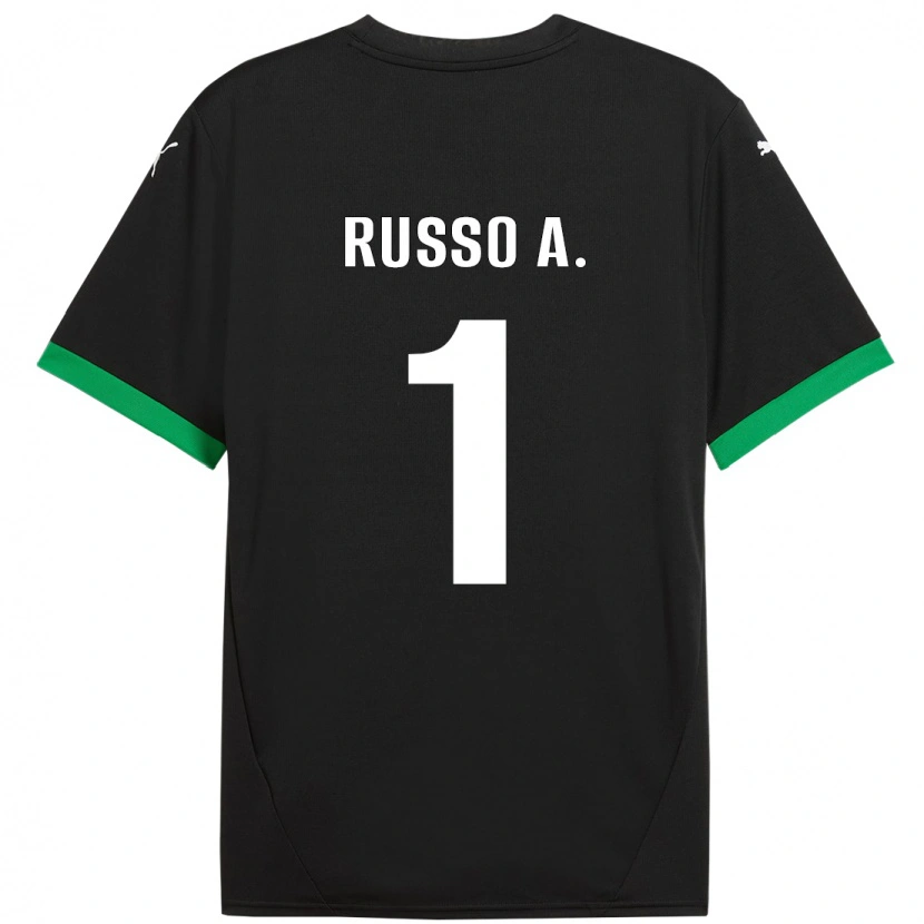 Danxen Uomo Maglia Alessandro Russo #1 Nero Verde Scuro Kit Gara Home 2024/25 Maglietta