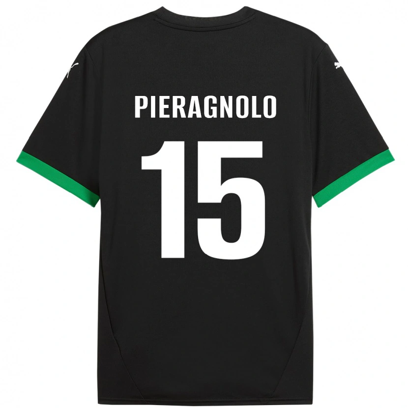 Danxen Uomo Maglia Edoardo Pieragnolo #15 Nero Verde Scuro Kit Gara Home 2024/25 Maglietta