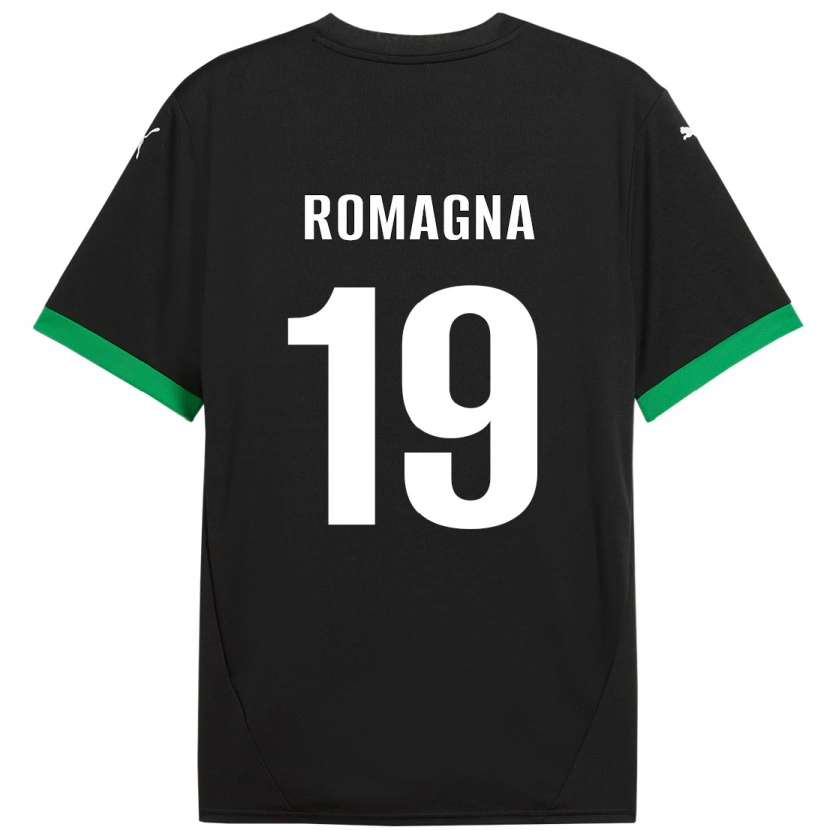 Danxen Uomo Maglia Filippo Romagna #19 Nero Verde Scuro Kit Gara Home 2024/25 Maglietta