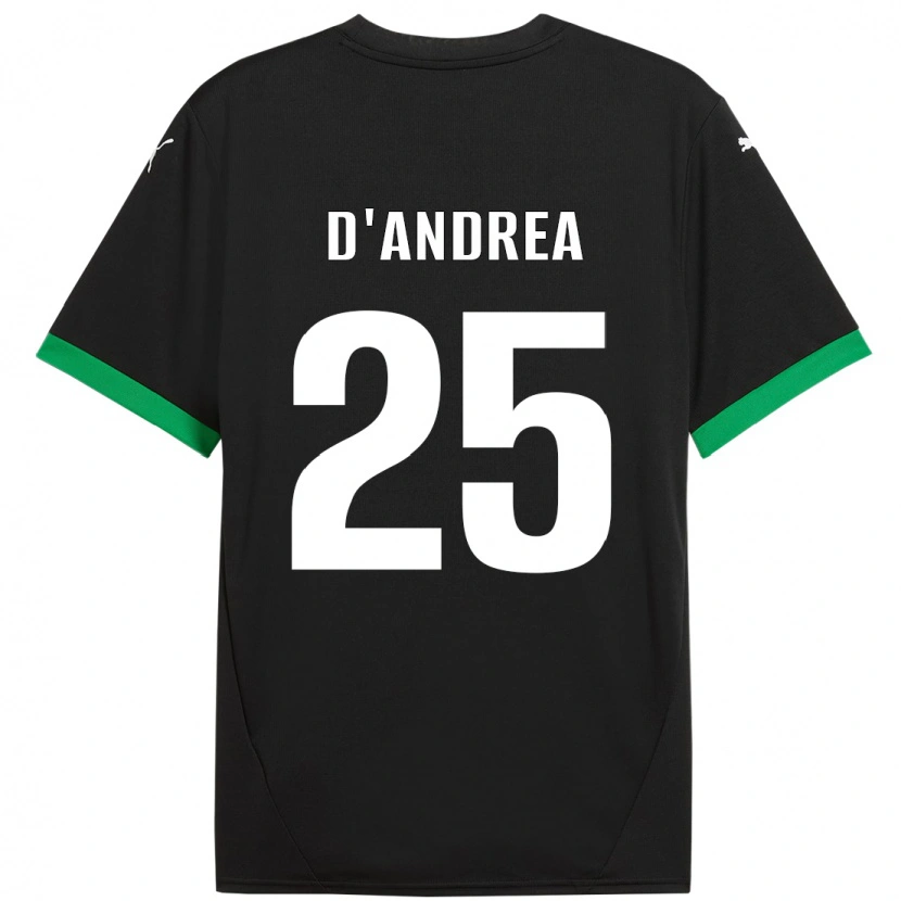 Danxen Uomo Maglia Luca D'andrea #25 Nero Verde Scuro Kit Gara Home 2024/25 Maglietta