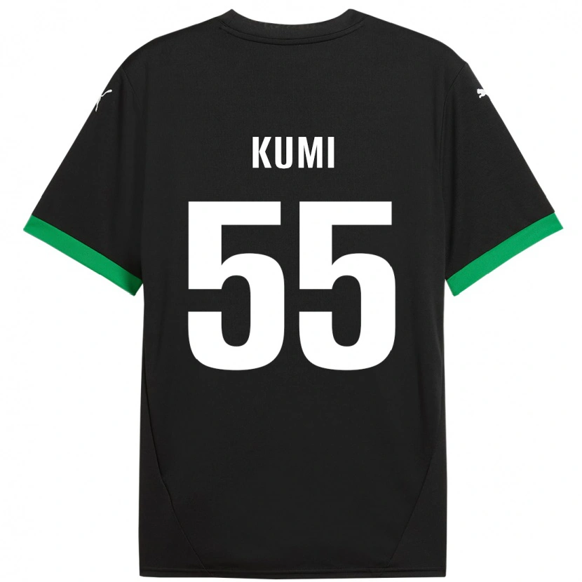 Danxen Uomo Maglia Justin Kumi #55 Nero Verde Scuro Kit Gara Home 2024/25 Maglietta