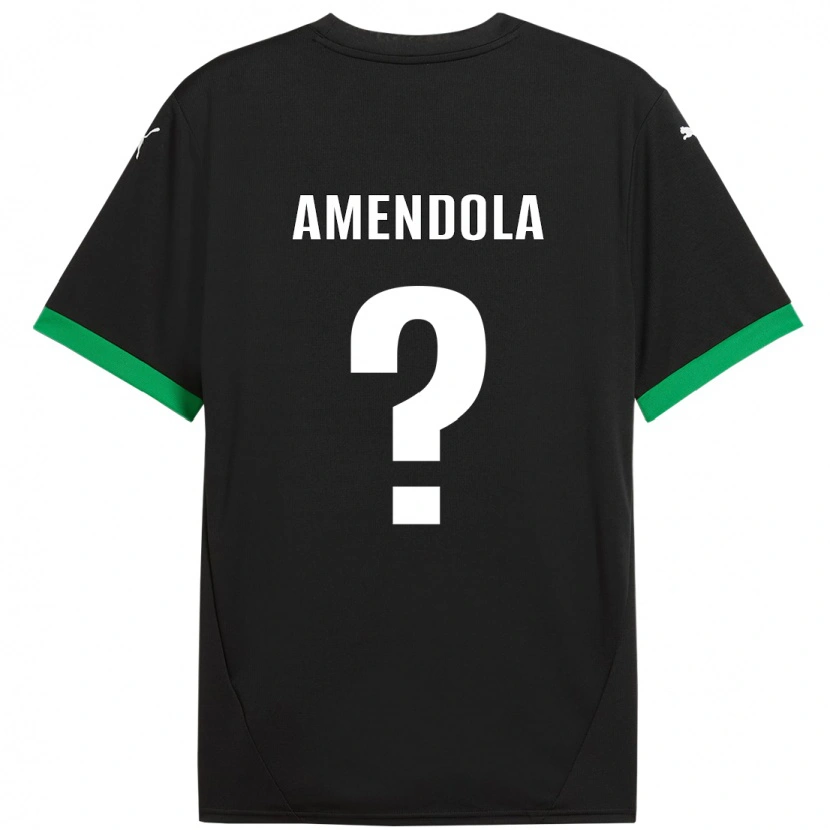 Danxen Uomo Maglia Catello Amendola #0 Nero Verde Scuro Kit Gara Home 2024/25 Maglietta
