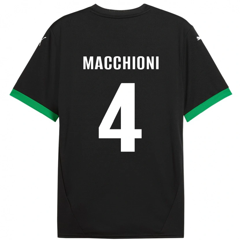 Danxen Uomo Maglia Tommaso Macchioni #4 Nero Verde Scuro Kit Gara Home 2024/25 Maglietta