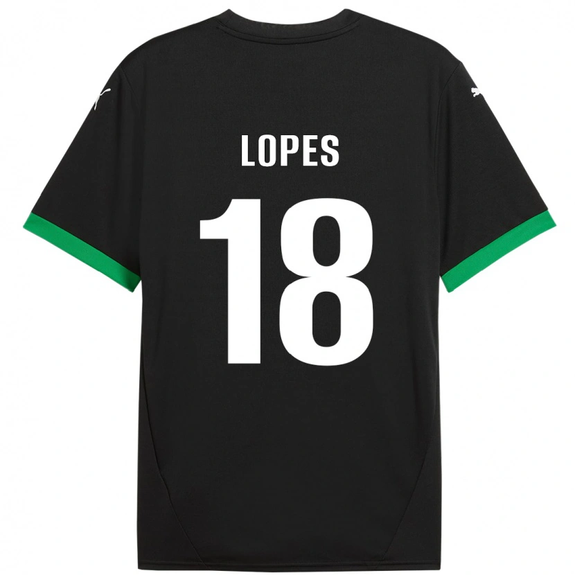 Danxen Uomo Maglia Emerick Lopes #18 Nero Verde Scuro Kit Gara Home 2024/25 Maglietta