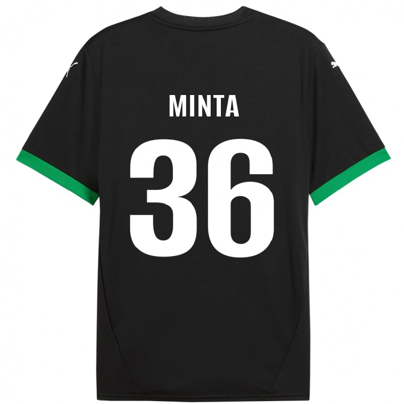 Danxen Uomo Maglia Amoako Minta #36 Nero Verde Scuro Kit Gara Home 2024/25 Maglietta