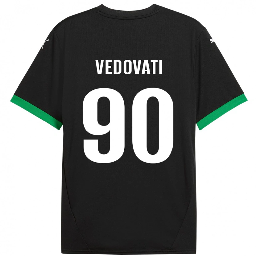 Danxen Uomo Maglia Gabriele Vedovati #90 Nero Verde Scuro Kit Gara Home 2024/25 Maglietta